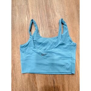 Nike Alate Dri-FIT Women XS Teal Blue Light Support Longline Sports Bra Speckled
